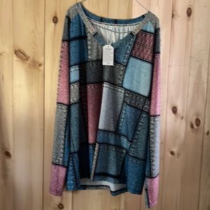 Patchwork pattern long sleeve